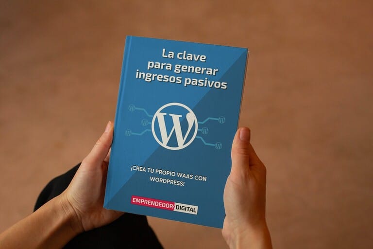 Holding book about passive income with WordPress.