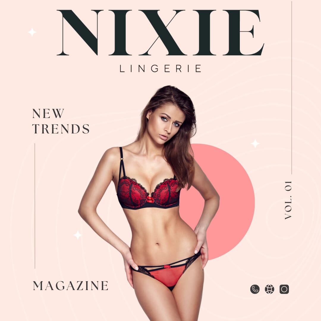 Model showcasing new Nixie lingerie collection.